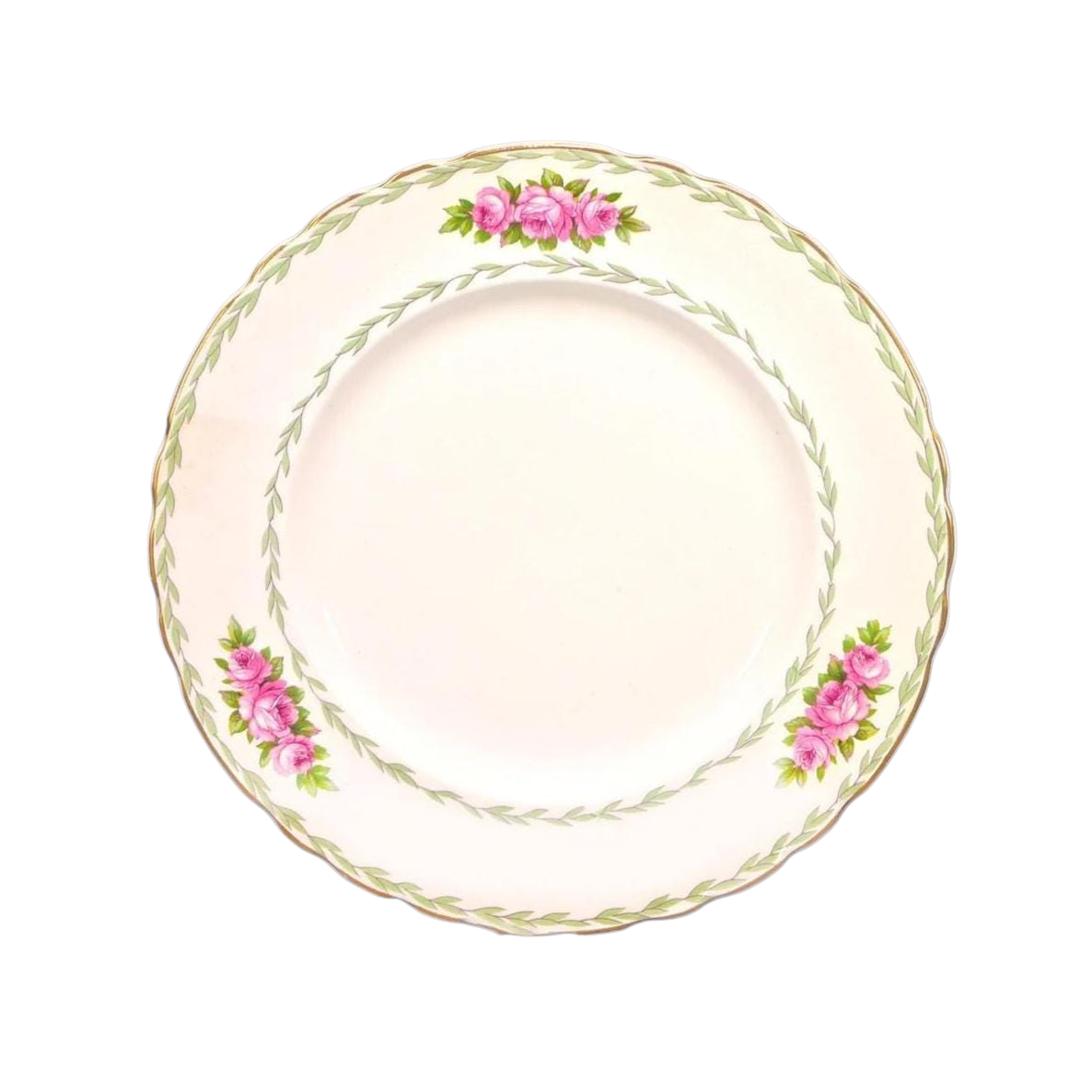 Retro floral ceramic dinner plate