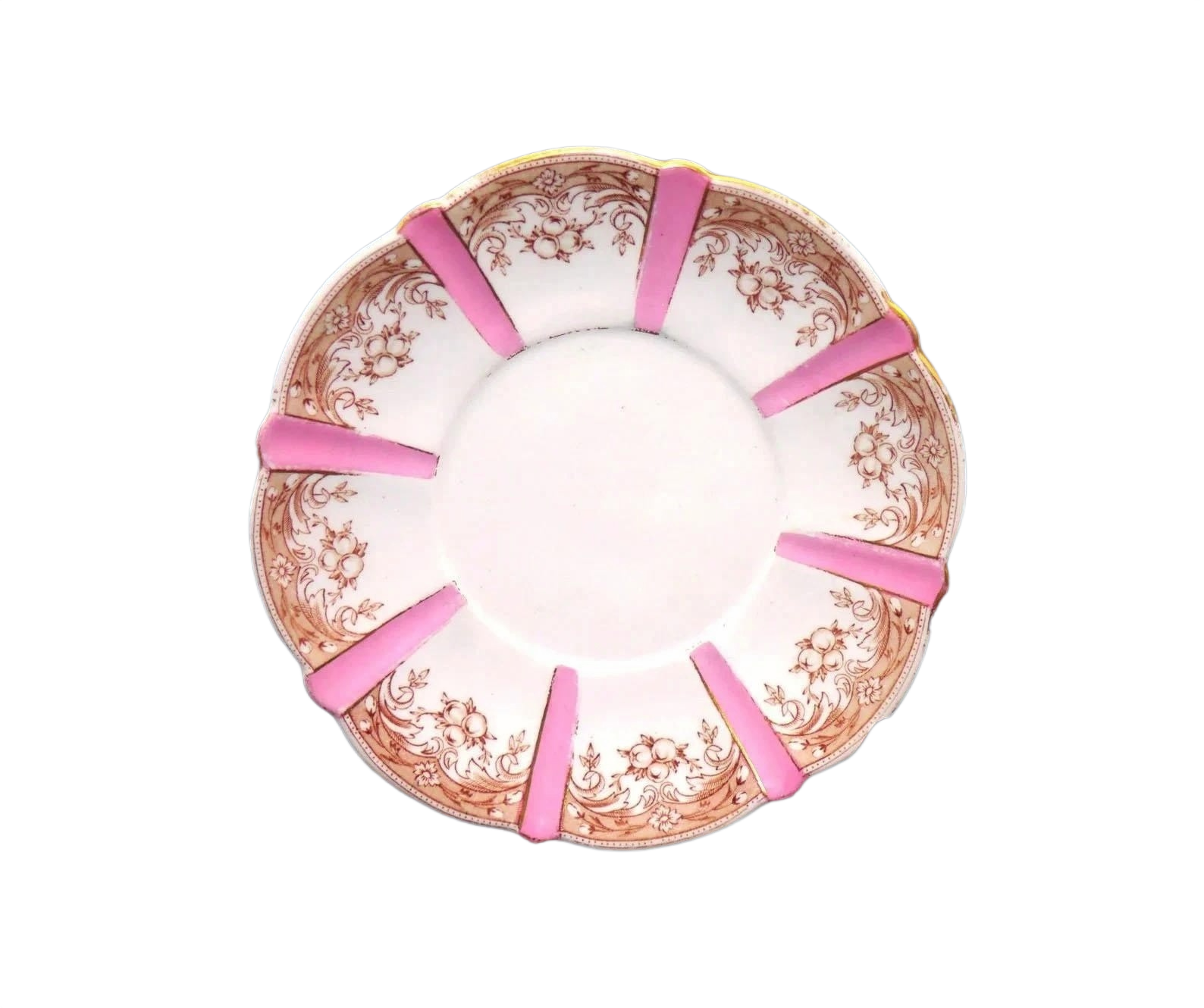 Vintage Pink Accent Ceramic Dessert Plate