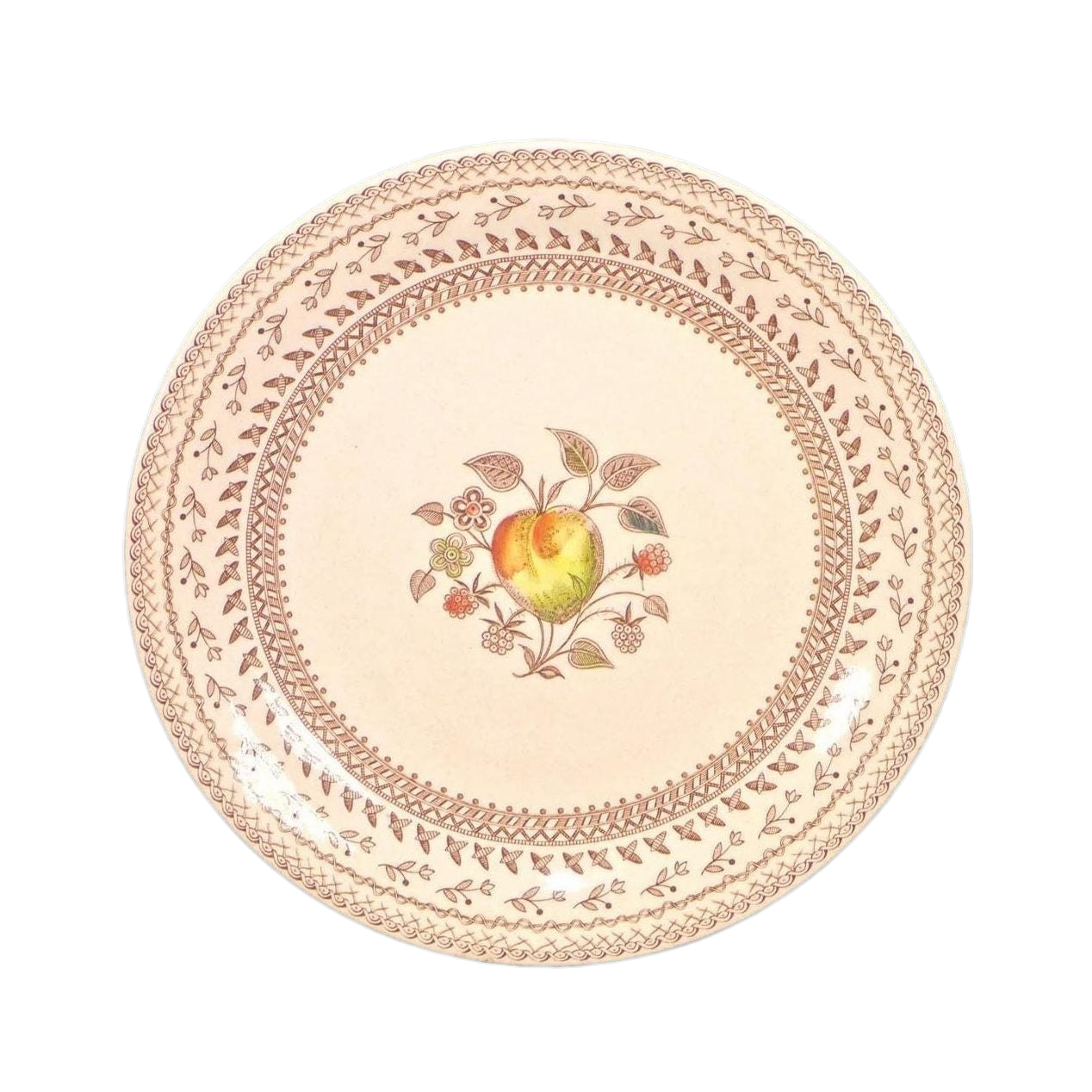 Vintage Apple Botanical Ceramic Dinner Plate