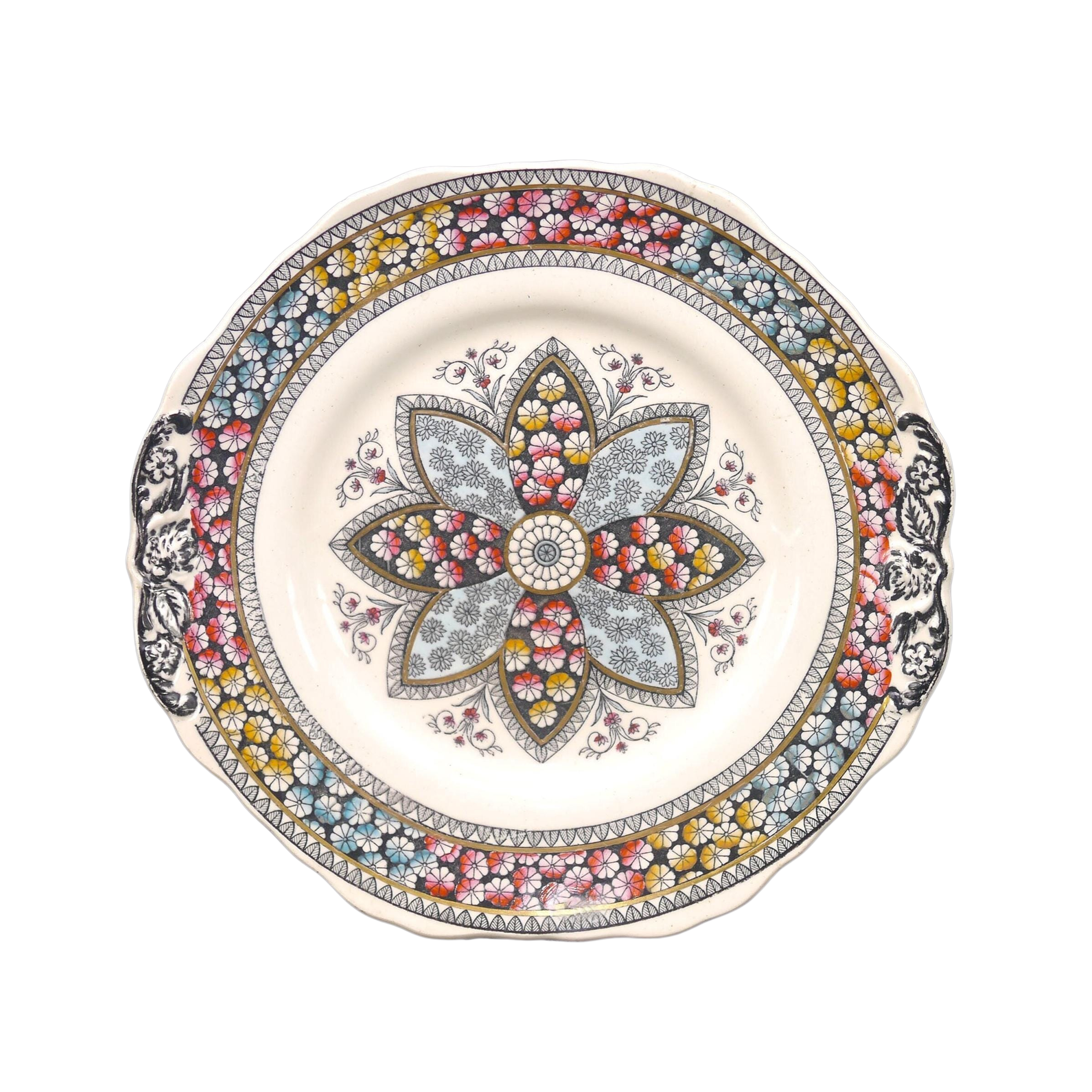 Vintage Floral Ceramic Serving Plate