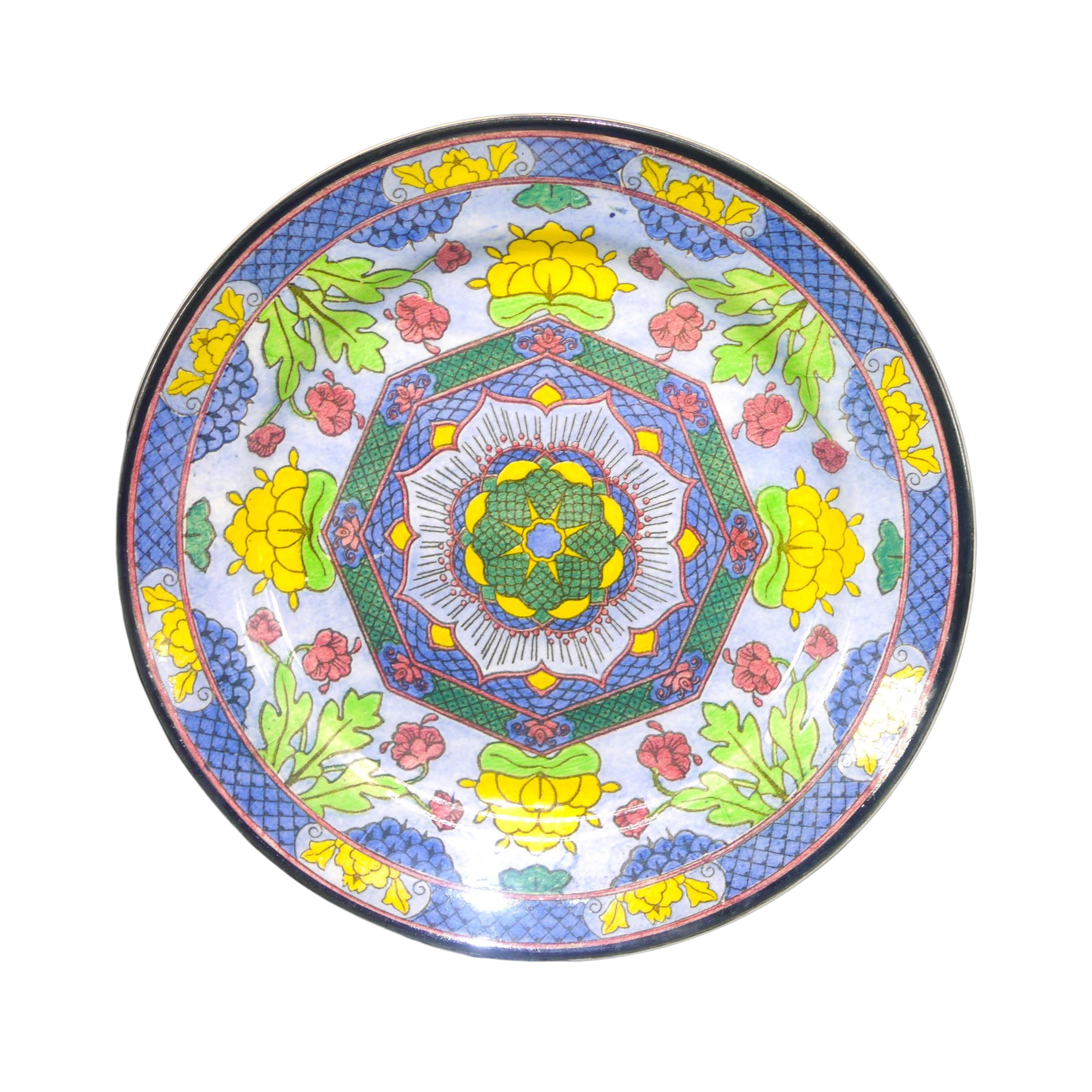 Vintage Colorful Mandala Ceramic Dinner Plate