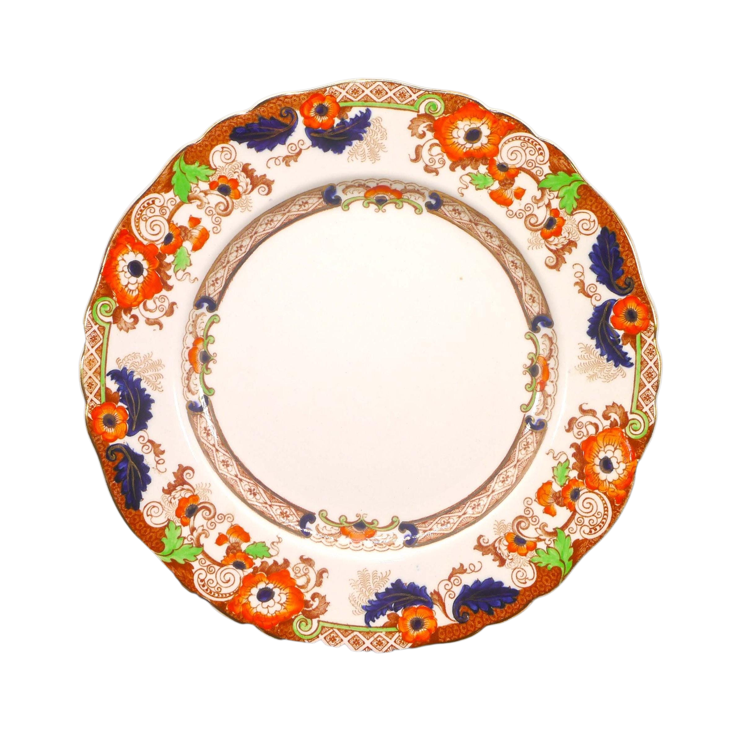 Vintage Ornate Floral Ceramic Dinner Plate